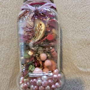 Pink Mixed Jar with Seahorse Charm